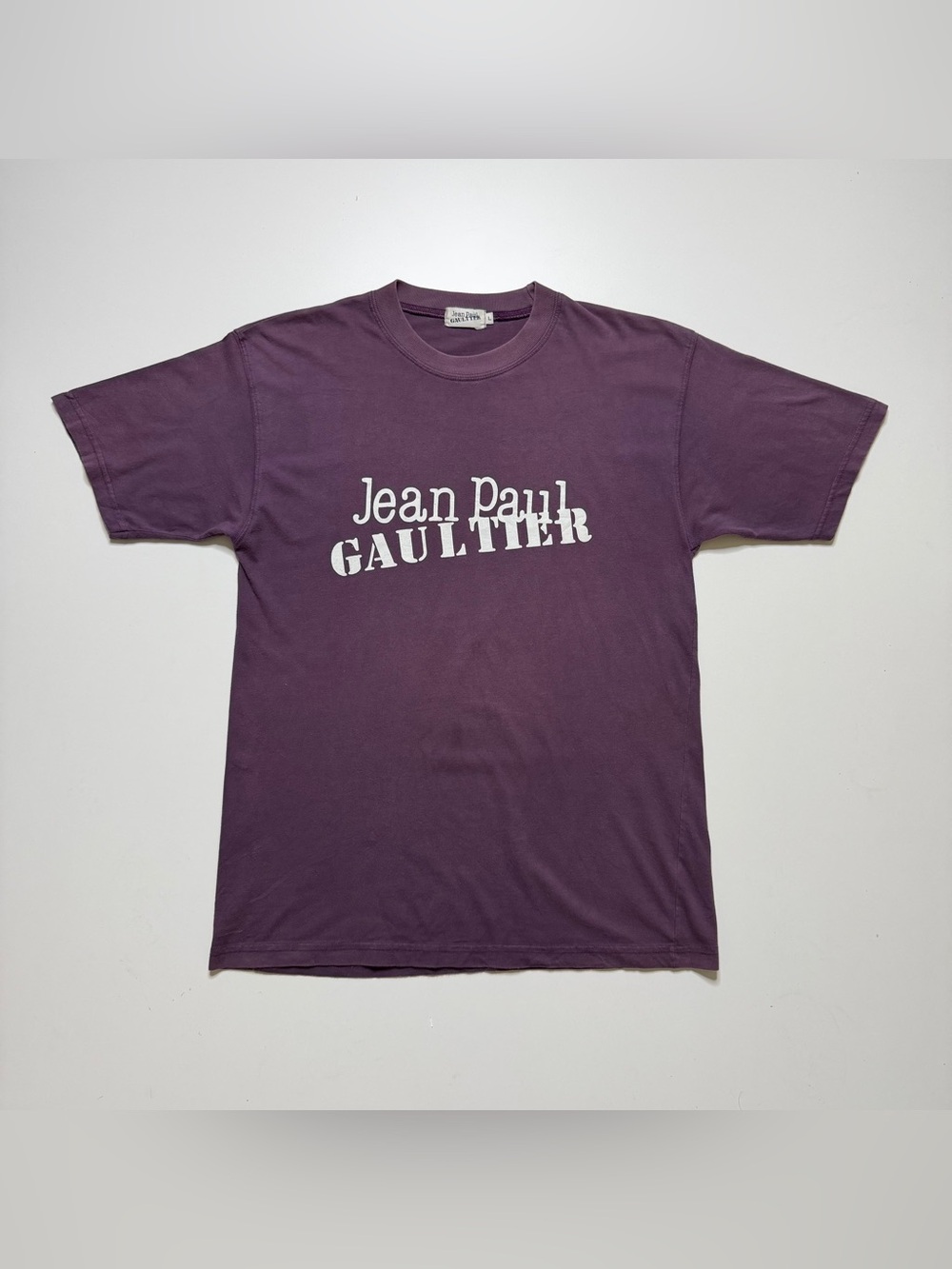 Vintage Jean Paul Gaultier Logo Short Sleeve Tee Purple Faded Y2K